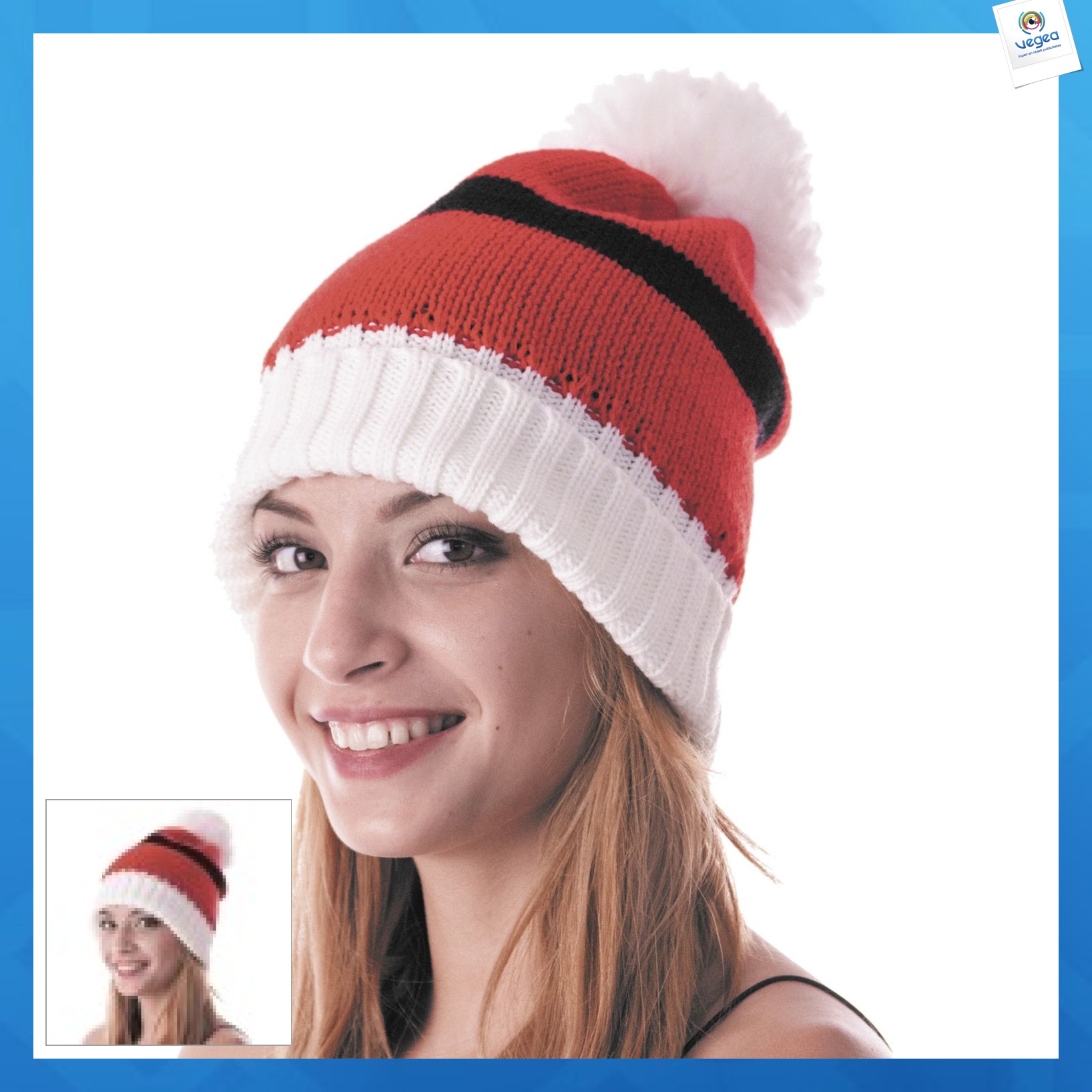Red knitted christmas hat Red knitted christmas hat