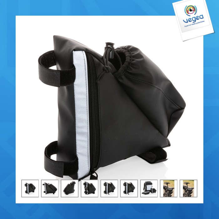 Reflective bicycle bag with bottle holder