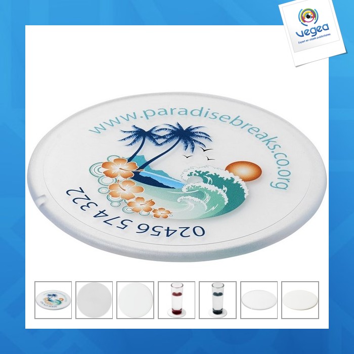 Renzo round plastic coaster