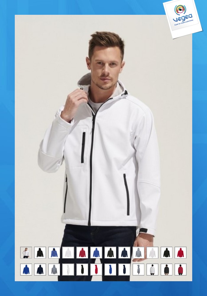 Replay hooded softshell jacket