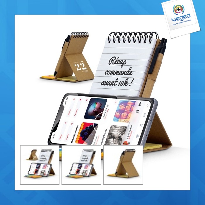 Repositionable notebook & telephone holder