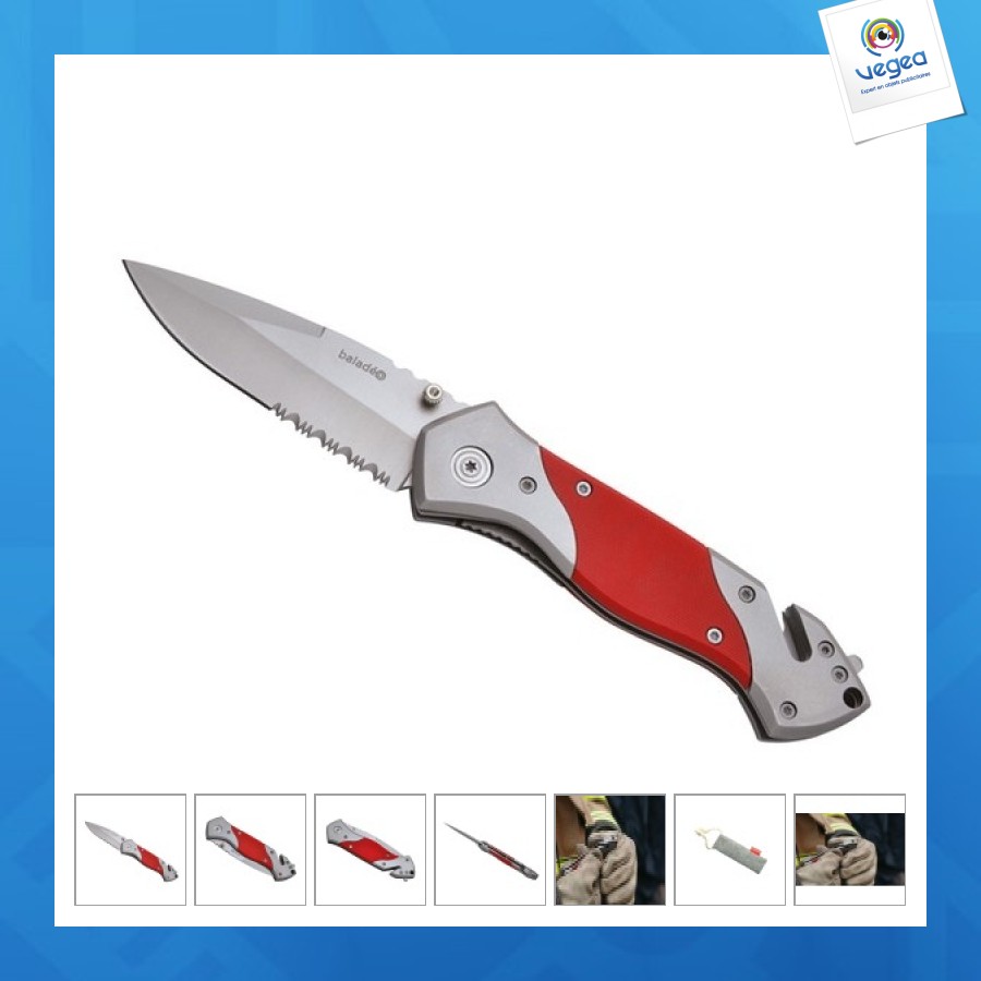 Rescue safety knife, red