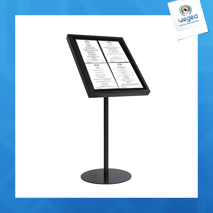 Restaurant menu holder/ stand 4xa4 portrait black hammered