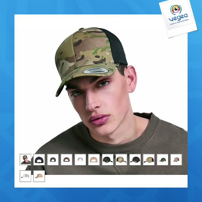 Retro trucker multicam® - camouflage trucker style cap
