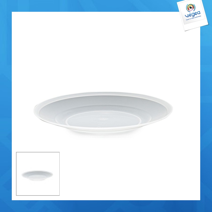 Reusable translucent dinner plate in pp polypropylene