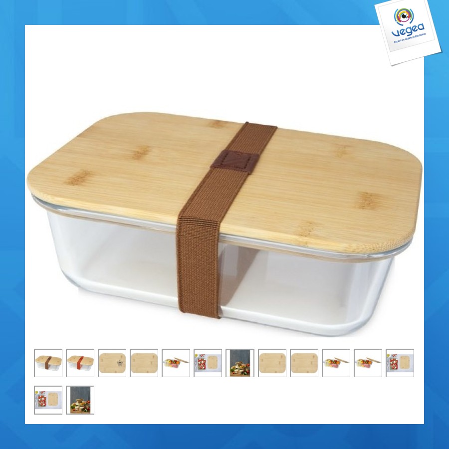 Roby glass lunch box with bamboo lid