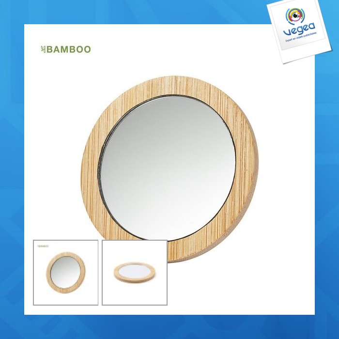 Round bamboo mirror 