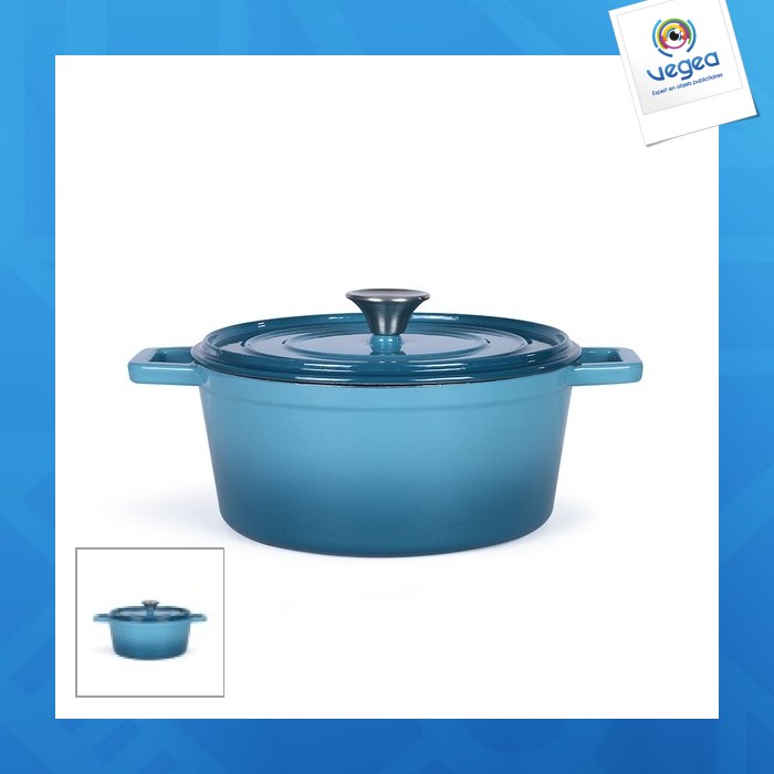 Round cast iron casserole 