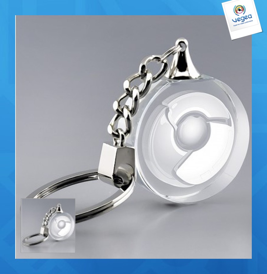 Round glass key ring 