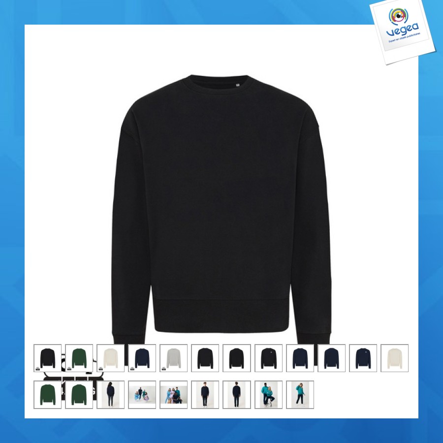 Round-neck sweater in recycled cotton iqoniq kruger
