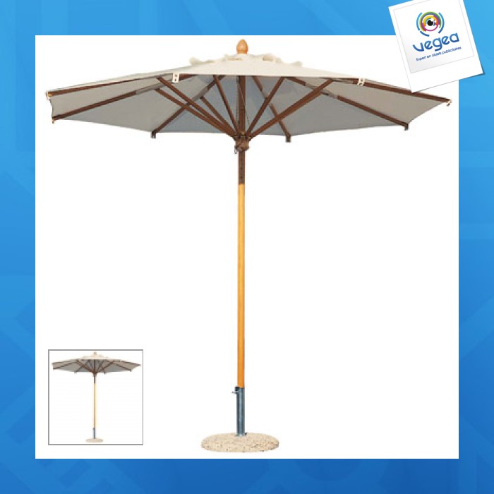 Round palladio wooden parasol 2.50m
