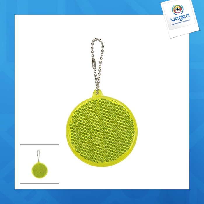 Round retroreflective acrylic key chain