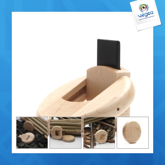 Round wooden usb flash drive - parc