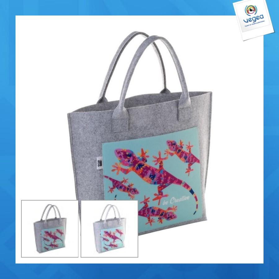 Rpet shopping bag with four-colour print pocket