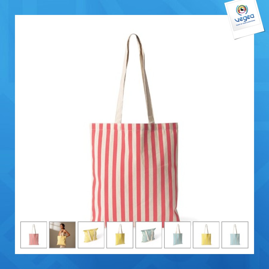 Sac coton rayé 38x40cm 180g/m²