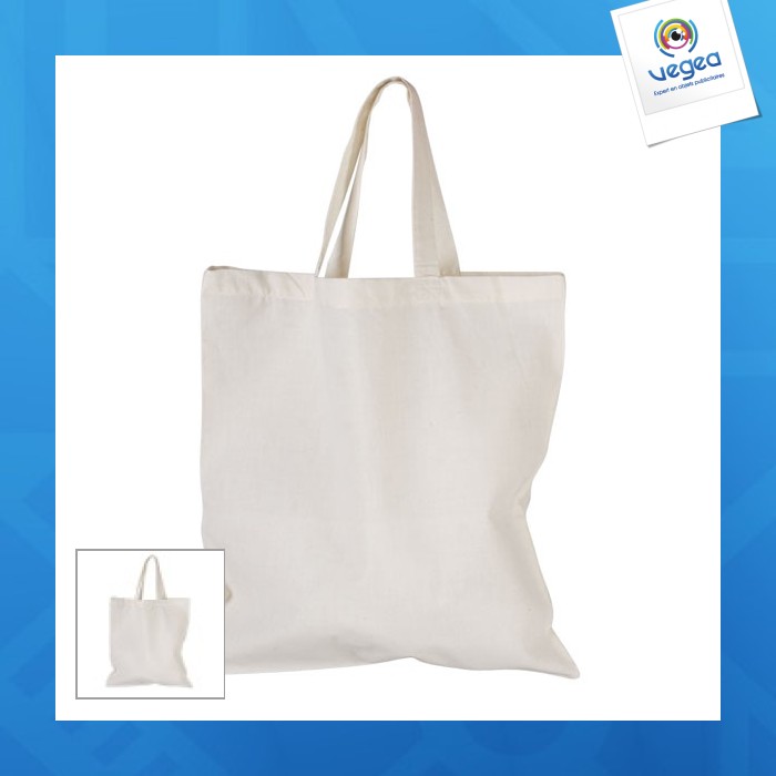 Sac shopping en coton 105g/m² anses courtes