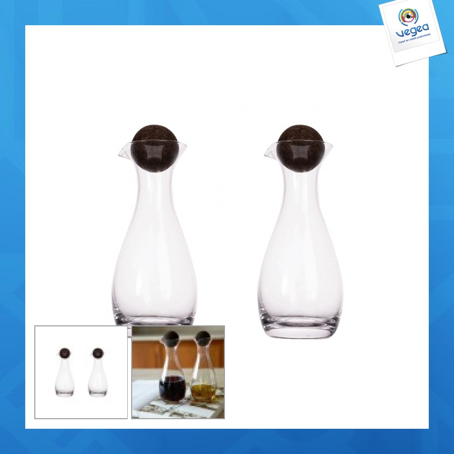 Sagaform nature oil/vinegar carafes with cork stoppers 2 pieces 300ml