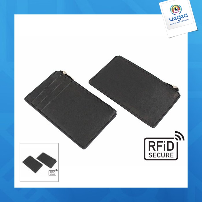 Sandringham leather anti-rfid zipped card holder