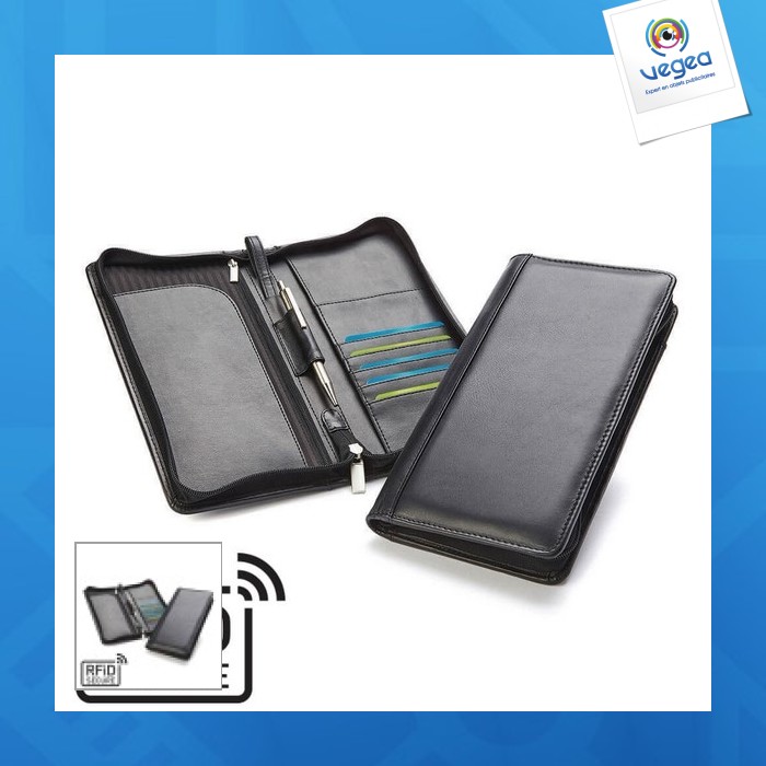 Sandringham leather anti-rfid zipped travel companion