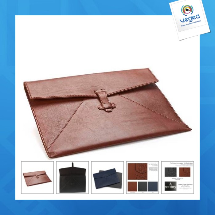 Sandringham leather envelope-style document holder or tablet