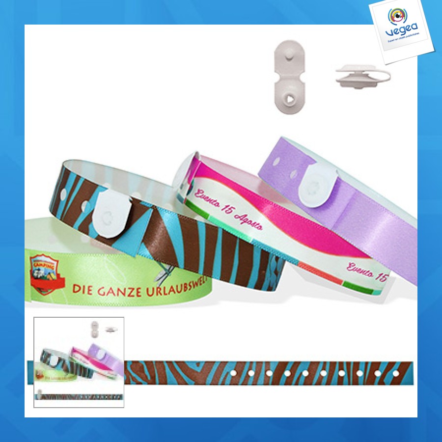 Satin bracelets with vinyl snap fastener st tropez