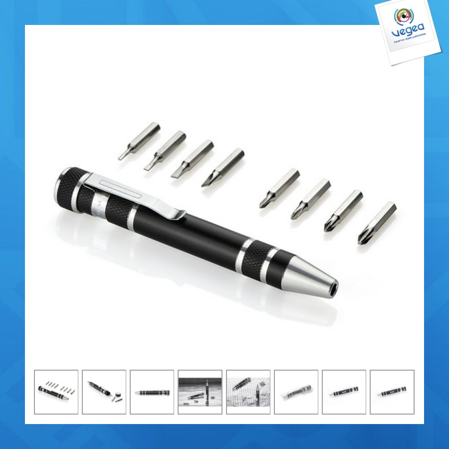Screwdriver set in screw ballpoint pen