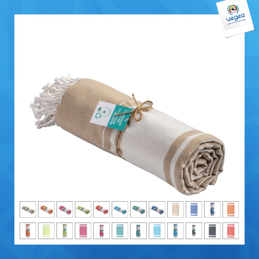 Serviette de plage/paréo en coton recyclé 180g/m²