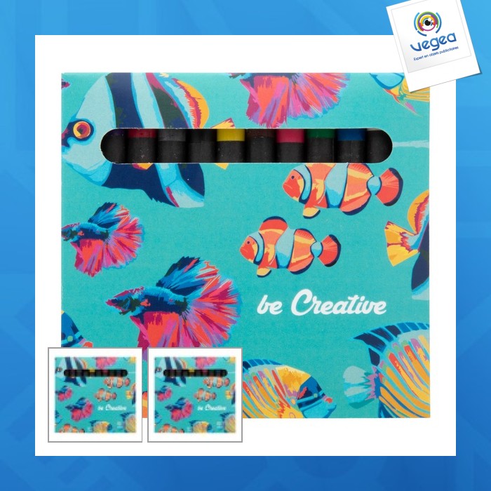 Set of 12 four-colour pastels