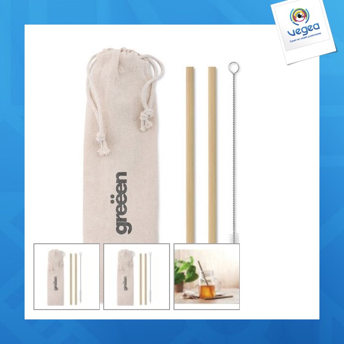 Set of 2 bamboo straws 