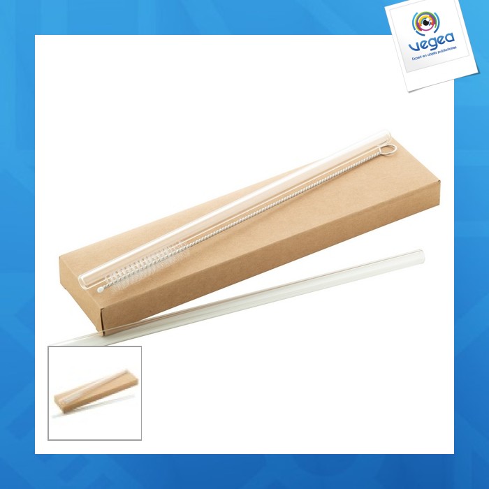 Set of 2 glass straws 