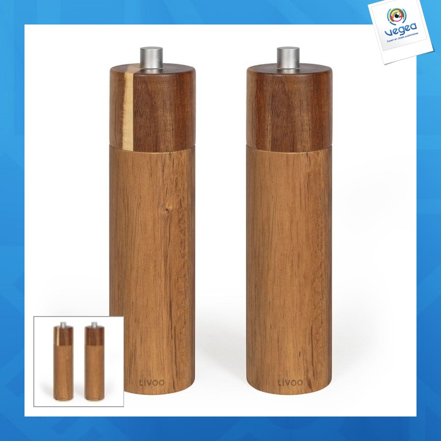 Set of 2 manual salt and pepper mills