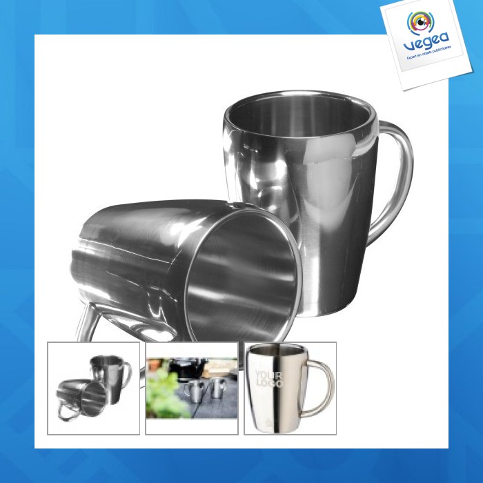 Set of 2 metal mugs