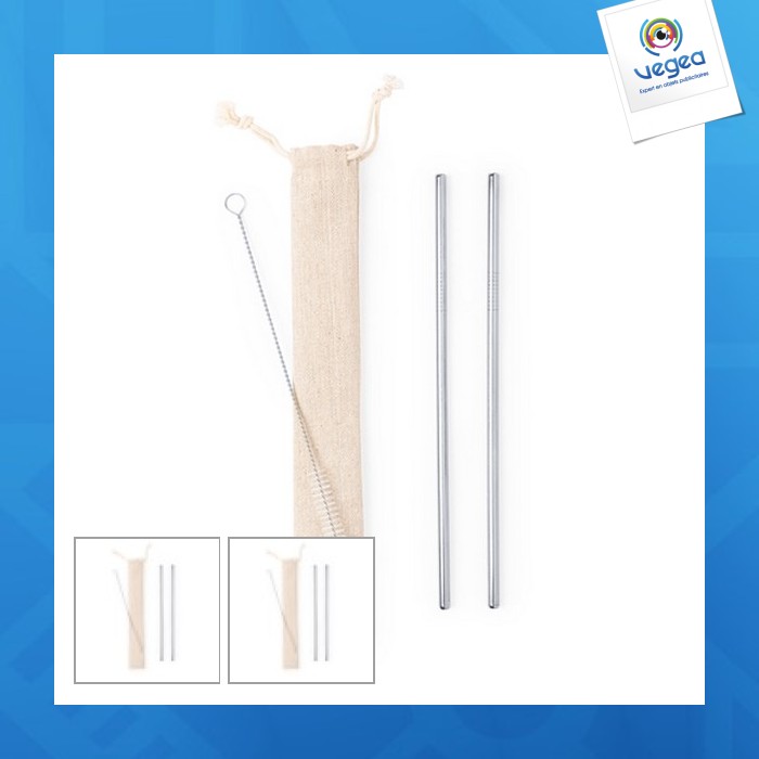 Set of 2 metal straws 