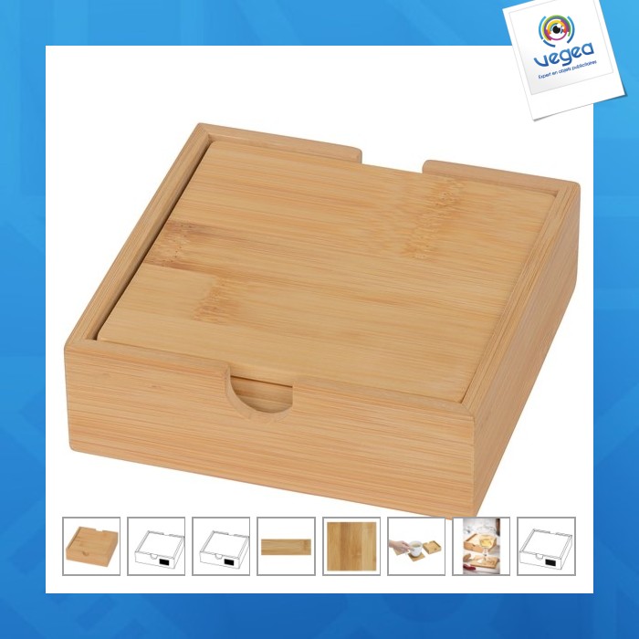 Set of 4 bamboo coasters