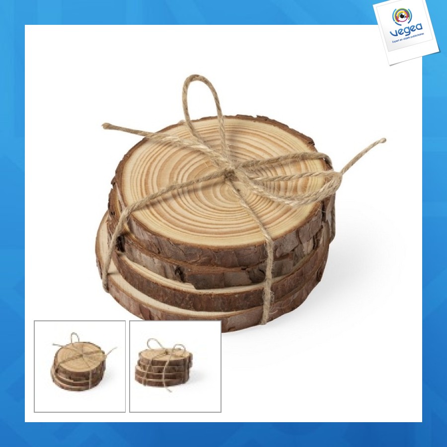 Set of 4 wooden coasters