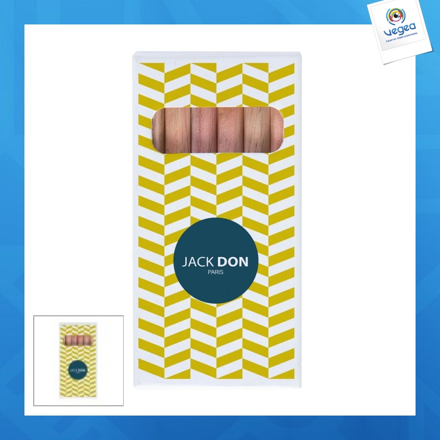 Set of 6 small coloured pencils