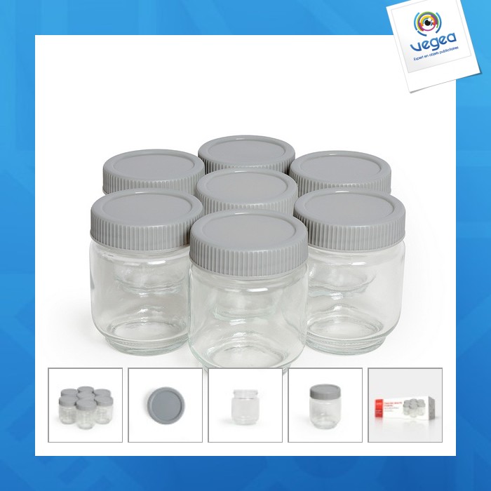Set of 7 yoghurt pots