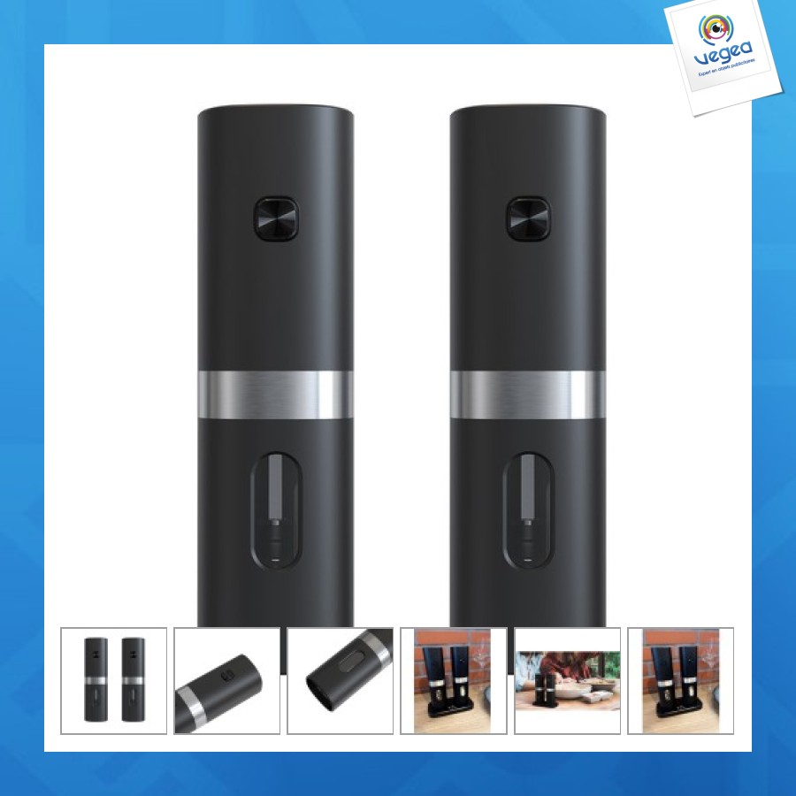 Set of electric salt and pepper millsav11 stock