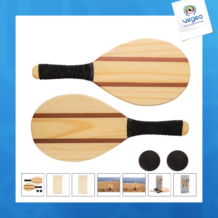 Set of frescobol wooden rackets