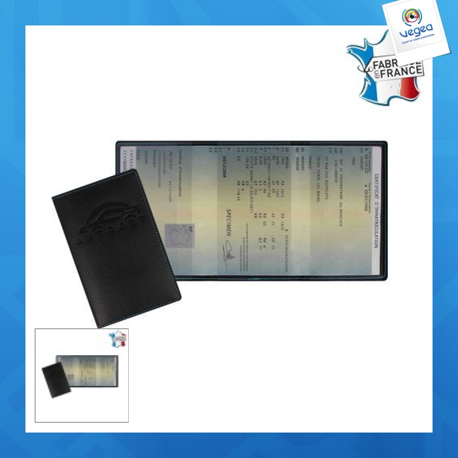 Sewn 3-part vehicle registration card holder