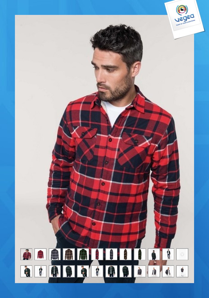 Sherpa lined check overshirt 