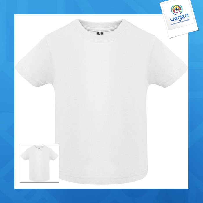 Short-sleeved t-shirt, special for babies, woven in fine gauge for a more compact look baby (balnc)
