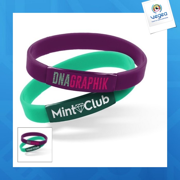 Silicone bracelet aluminium plate - p.u.h.t laser engraving