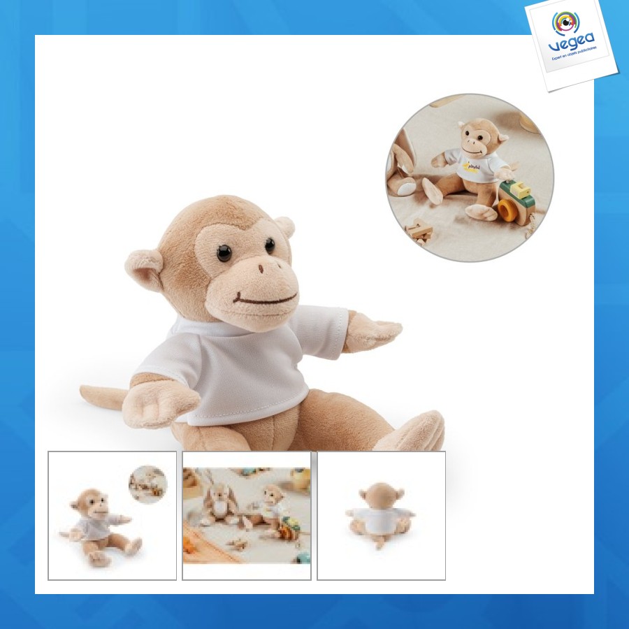 Singe en peluche avec t-shirt