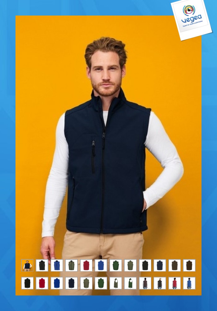 Sleeveless softshell rally jacket