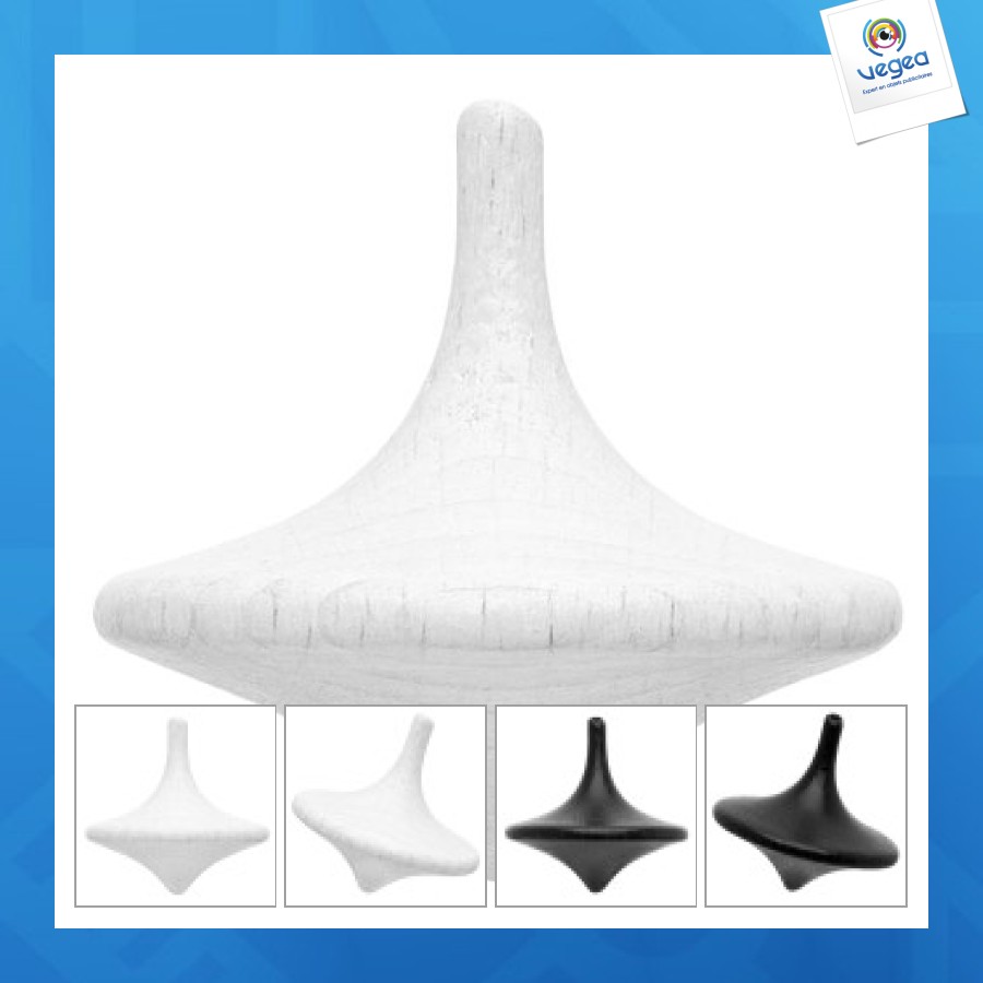 Small wooden spinning top