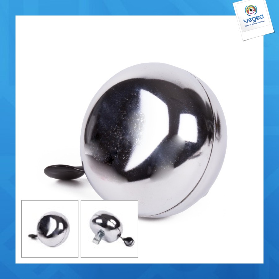 Sonnette de vélo ding-dong 80mm chromée