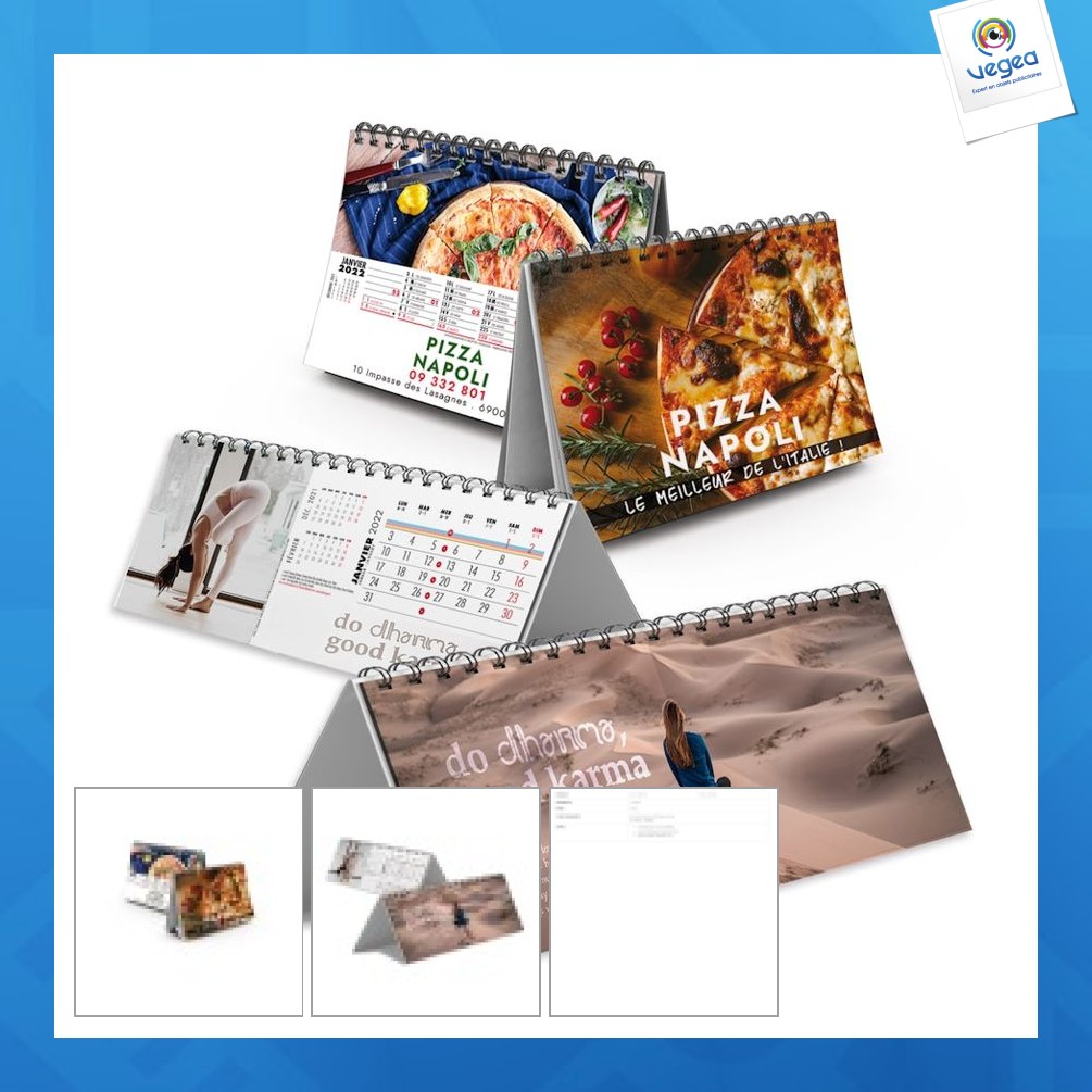 Spiral easel calendar and creation