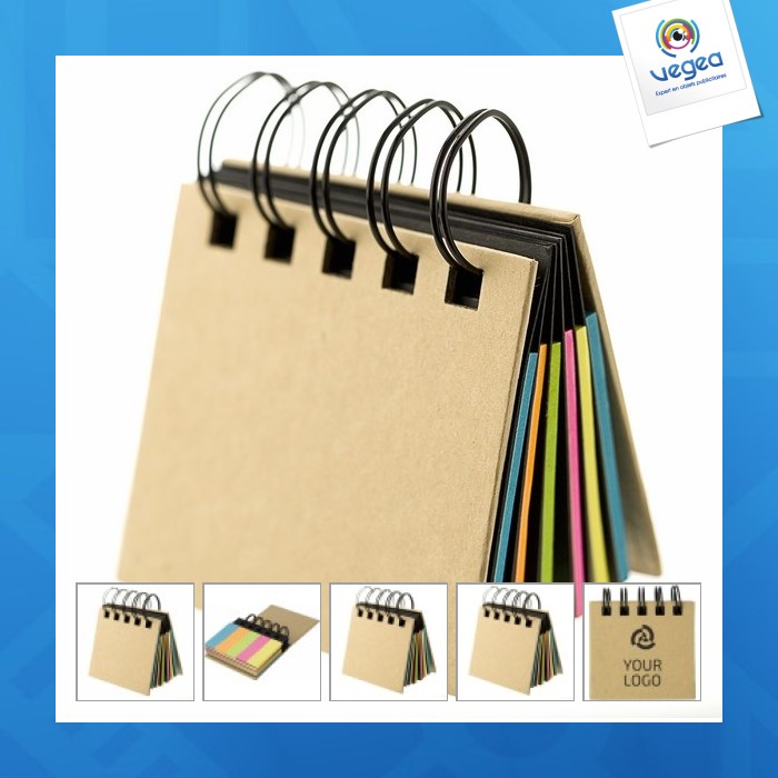 Spiral notebook containing 250 repositionable papers