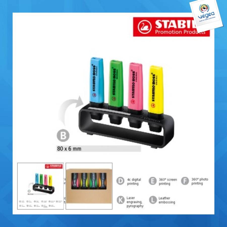 Stabilo green boss desktop set of 4 highlighters